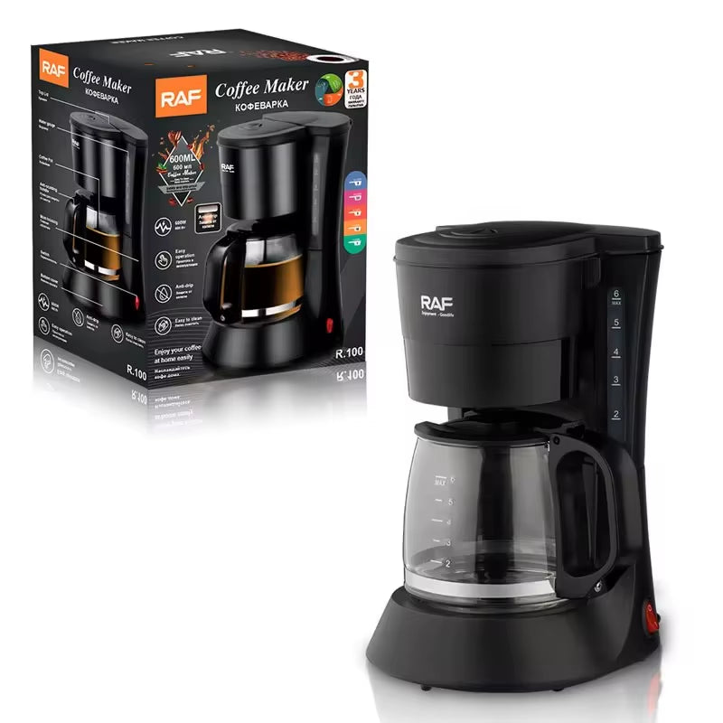 600Ml Electric Coffee Maker Machine, 600W Household Semi-Automatic Small Milk Coffee Pot, Office Bedroom Mocha Pot ,Anti-Drip