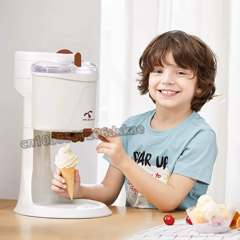 1000ML Ice Cream Machine Home Soft Ice Cream Making Machin Mini Small Automatic Yogurt Cone Machine