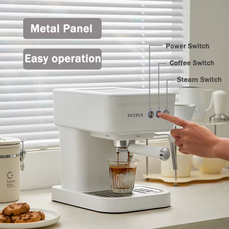 Espresso Coffee Maker Machine 51MM 20 Bar with Metal Panel, Powerful Steam Wand for Amerlcano Mocha Latte,Pe2170 (220V)