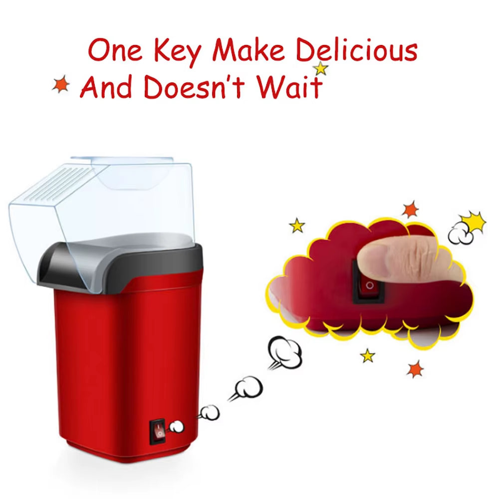 1200W Mini Popcorn Machine Household Healthy Hot Air Oil-Free Popcorn Maker Corn Popper for Home Kitchen Baking Tools