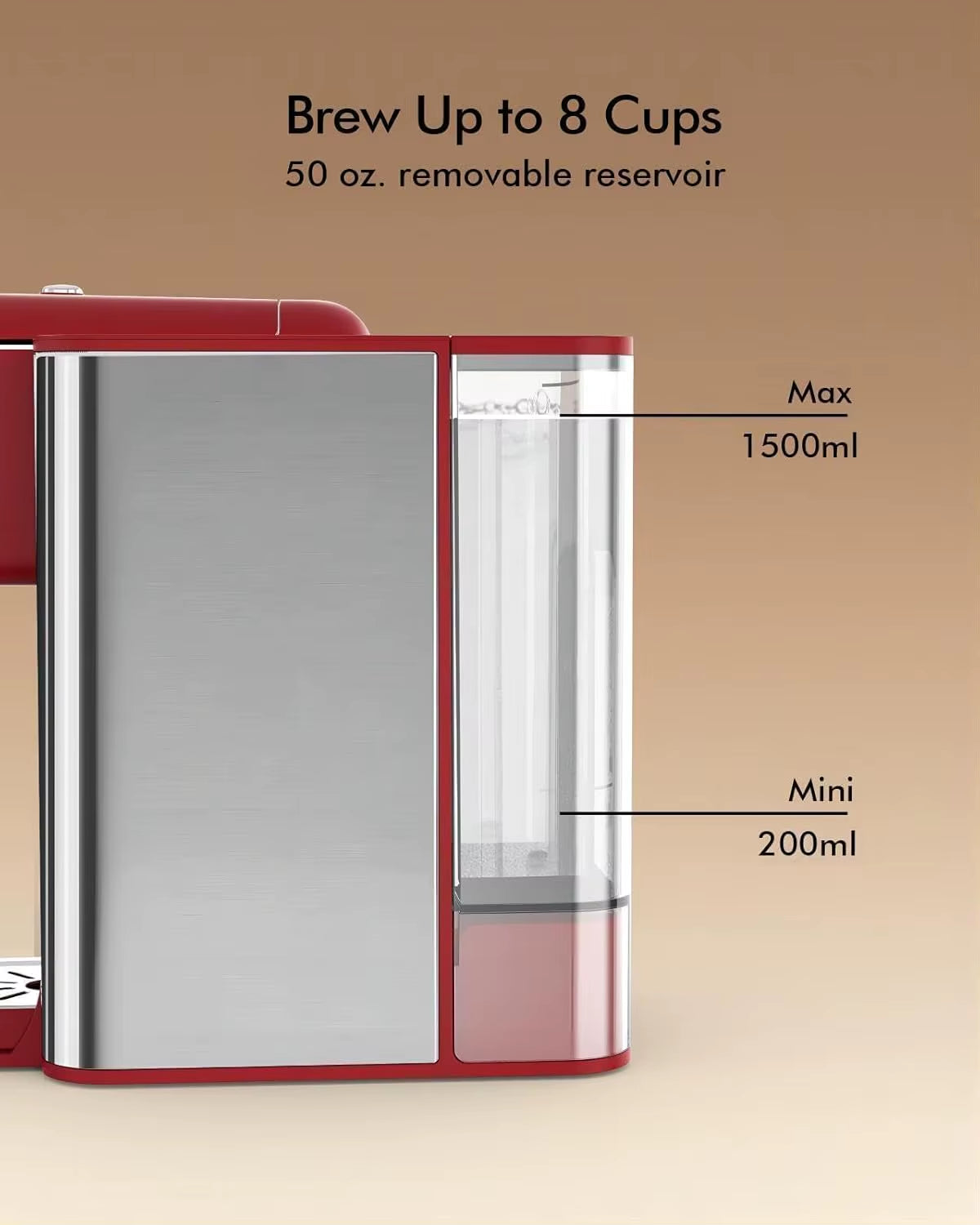 Single Serve Coffee Machine, 3-In-1 Pod Coffee Maker for K-Pod Capsule, Ground Coffee, and Leaf Tea with 6-10 Oz Cup Size