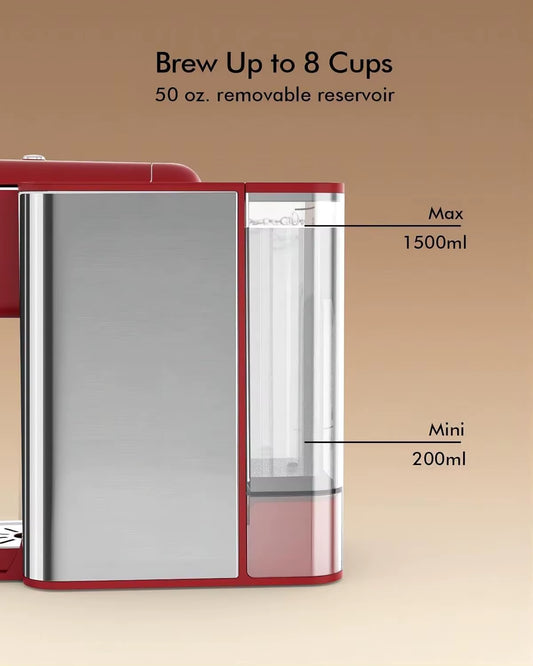 Single Serve Coffee Machine, 3-In-1 Pod Coffee Maker for K-Pod Capsule, Ground Coffee, and Leaf Tea with 6-10 Oz Cup Size