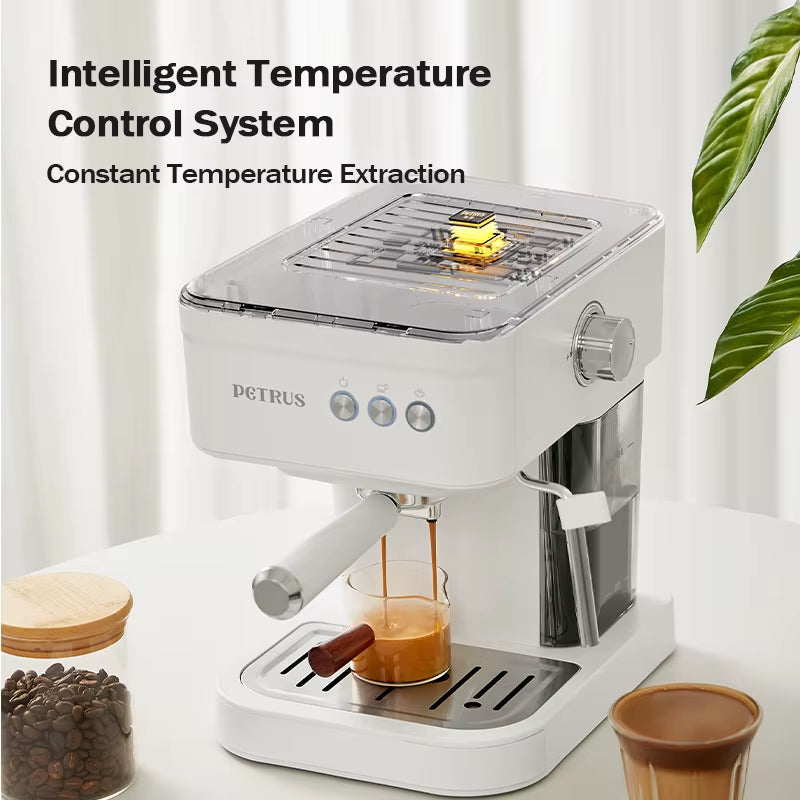 Espresso Coffee Maker Machine 51MM 20 Bar with Metal Panel, Powerful Steam Wand for Amerlcano Mocha Latte,Pe2170 (220V)