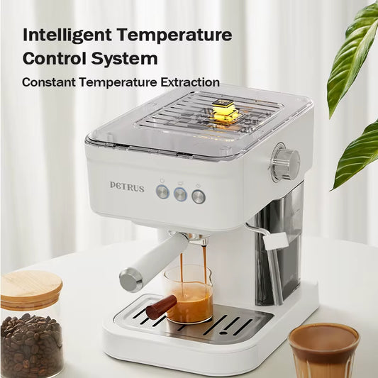 Espresso Coffee Maker Machine 51MM 20 Bar with Metal Panel, Powerful Steam Wand for Amerlcano Mocha Latte,Pe2170 (220V)