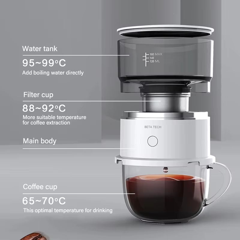 Mini Coffee Machine Hand-Pressed Coffee Maker Coffee Brewer Grinder Automatic Hand Drip Coffee Americano Maker Coffeeware